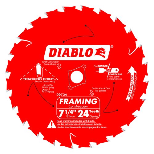 DeWalt DW3191 vs. Freud Diablo D0724A A Circular Saw Blade Comparison
